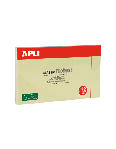 BLOC DE NOTAS ADHESIVAS APLI 125X75