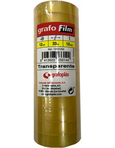 CINTA ADHESIVA GRAFOFILM TRANSPARENTE rollo 33x12