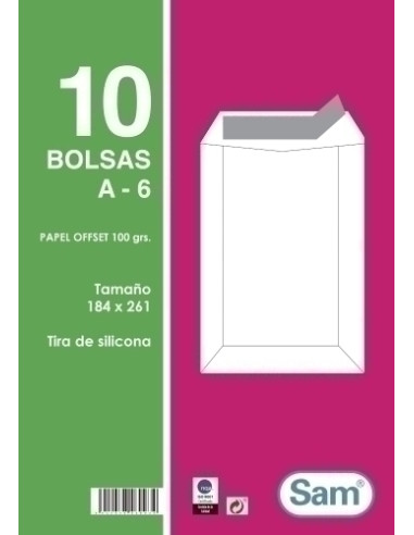 SOBRE-BOLSA SAM 184x261 BLANCO 100g...