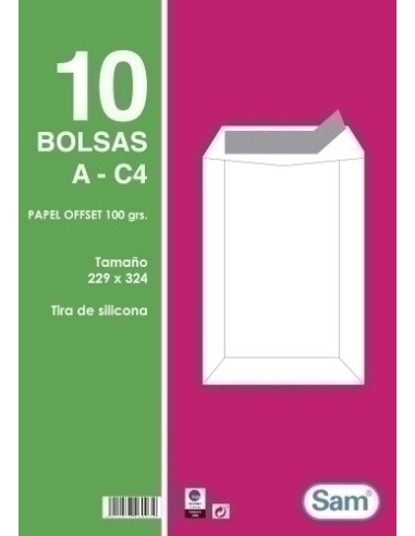 SOBRE-BOLSA SAM 229x324 BLANCO 100g...
