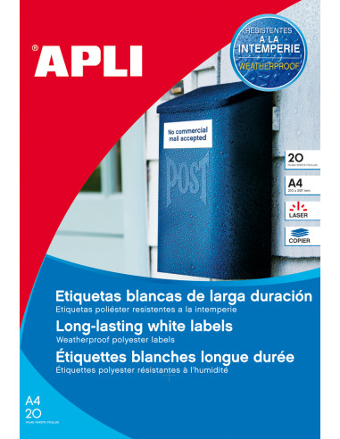 ETIQUETAS ADH.IMPR.APLI A4 POLYESTER...