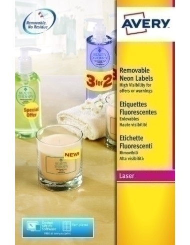 ETIQUETAS ADH.IMPR.AVERY A4 FLUOR...
