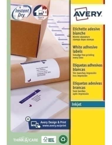 ETIQUETAS ADH.IMPR.AVERY A4 BLANCA...
