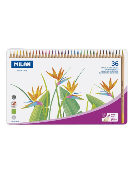 LAPICES MILAN CAJA METAL 36 UNIDADES