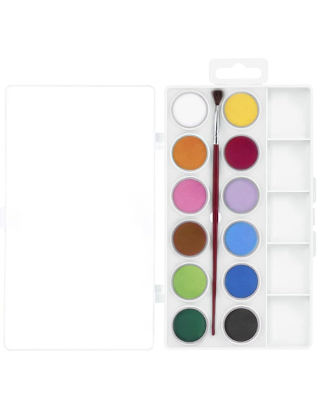 ACUARELA JOVI 12 COLORES CON PINCEL ESTUCHE DE PLA