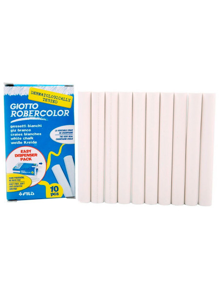 TIZA BLANCA ANTIPOLVO ROBERCOLOR CAJA DE 10 UNIDAD