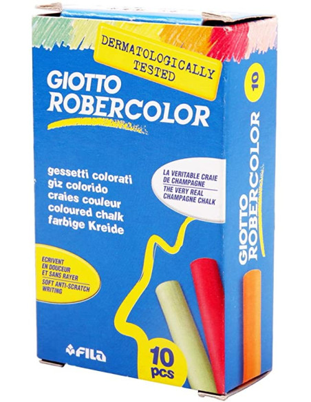 TIZA COLOR ANTIPOLVO ROBERCOLOR CAJA DE 10 UNIDADE