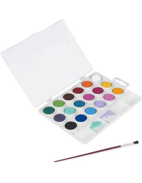 ACUARELA JOVI 18 COLORES CON PINCEL ESTUCHE DE PLA