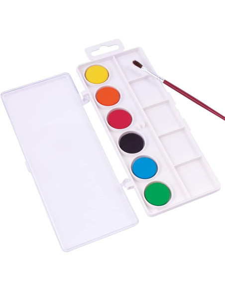 ACUARELA JOVI 6 COLORES CON PINCEL ESTUCHE DE PLAS