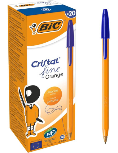 BOLIGRAFO BIC NARANJA FINE ORIGINAL AZUL