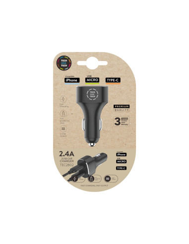 CARGADOR TECH ONE TECH 2.4 COCHE...