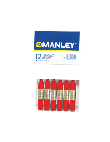 LAPICES CERA MANLEY UNICOLOR ROJO...