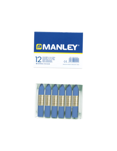 LAPICES CERA MANLEY UNICOLOR AZUL...