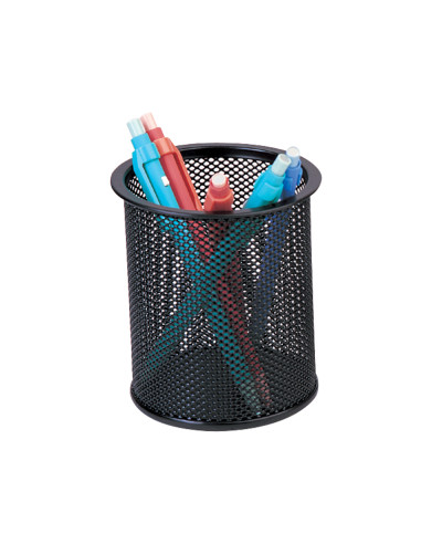 CUBILETE PORTALAPICES NEGRO METAL REDOND