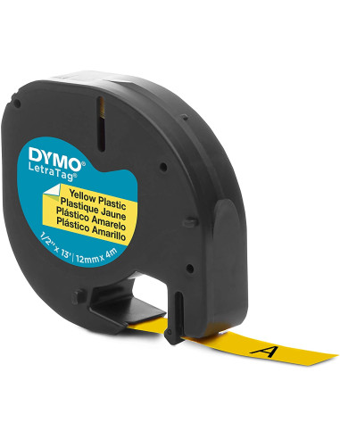 CINTA DYMO 12MMX4MT -NEGRO/AMARILLO...