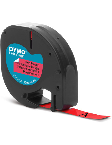 CINTA DYMO 12MMX4MT -NEGRO/ROJO PARA...