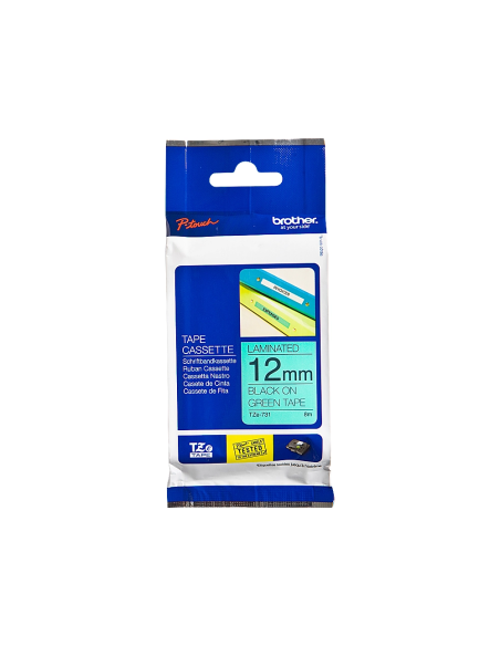 CINTA BROTHER TZE-731 VERDE-NEGRO 12MM LONGITUD 8