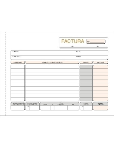 TALONARIO FACTURAS 4º APAISADO LOAN