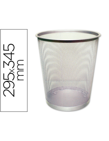 PAPELERA METALICA GRIS REJILLA 295X345MM