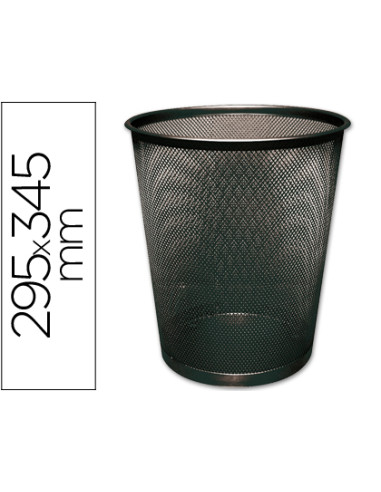 PAPELERA METALICA NEGRA REJILLA 295X345M