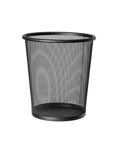 PAPELERA METALICA REJILLA NEGRA 190X260X