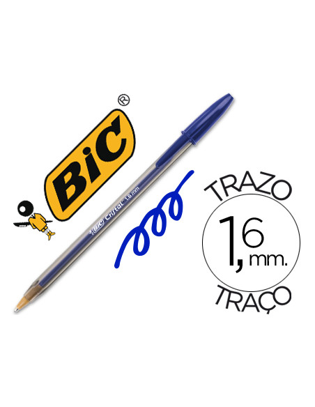 BOLIGRAFO BIC CRISTAL X-LARGE TINTA AZUL 1,6 MM