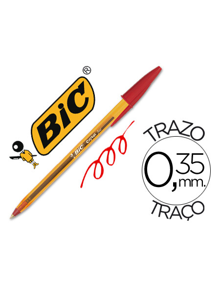 BOLIGRAFO BIC CRISTAL PUNTA FINA ROJO