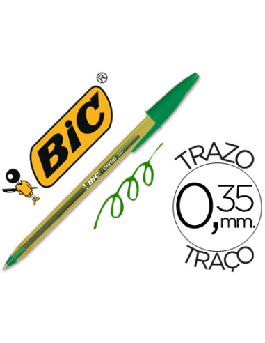 BOLIGRAFO BIC CRISTAL PUNTA FINA VERDE