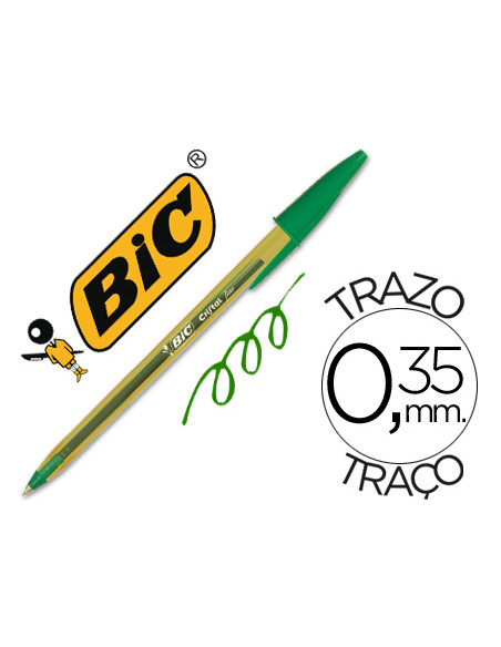 BOLIGRAFO BIC CRISTAL PUNTA FINA VERDE