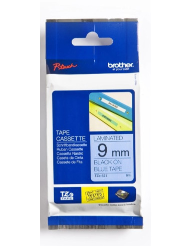 CINTA BROTHER TZE-521 AZUL-NEGRO 9MM...