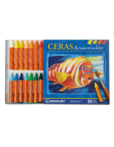 LAPICES CERA MANLEY ACUARELABLE CAJA...
