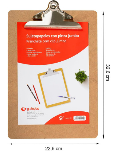 PORTANOTAS DE MADERA CON PINZA