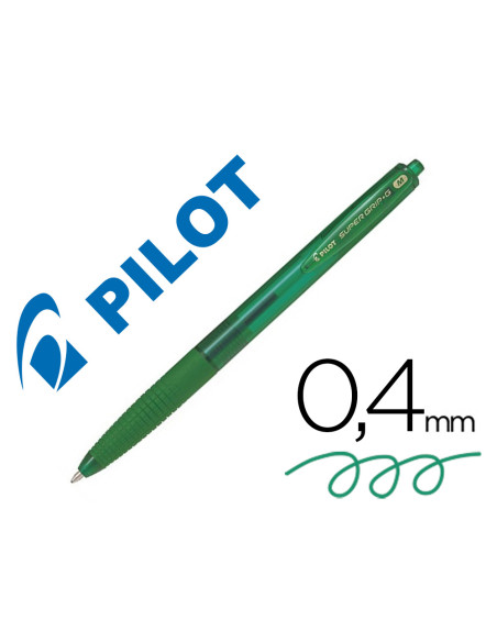 BOLIGRAFO PILOT SUPER GRIP G VERDE RETRACTIL SUJEC