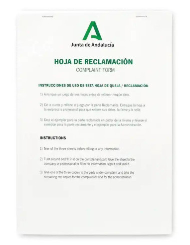 HOJAS DE RECLAMACIONES JUNTA DE...