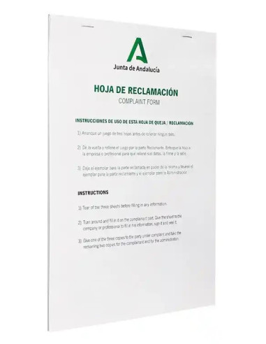 HOJAS DE RECLAMACIONES JUNTA DE...
