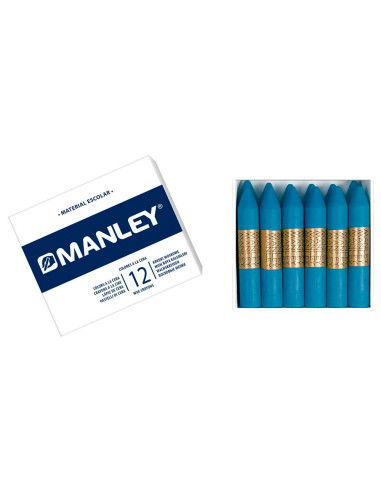 LAPICES CERA MANLEY UNICOLOR AZUL...