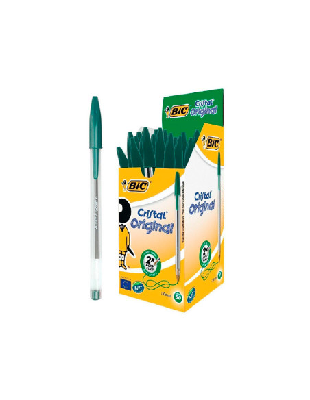 BOLIGRAFO BIC CRISTAL ORIGINAL TINTA VERDE UNIDAD