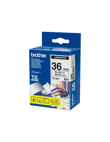 CINTA BROTHER TZE261 BLANCO-NEGRO...
