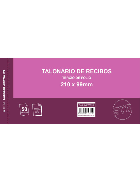 TALONARIO ORIGINA+COPIA 3ºF 210X99
