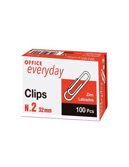 CLIPS NIQUELADOS Nº 2  32MM 100UDS.