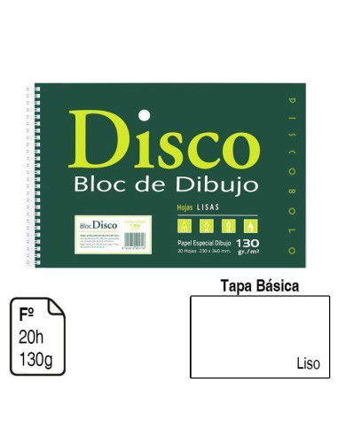 BLOC DIBUJO Fº DISCO 130 gr. S/REC...